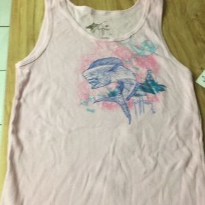 Ladies guy Harvey pink ribbed tank size L NWT
